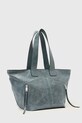 Akcesoria AllSaints torebka tote damska skórzana JEAN W130XE niebieski