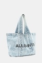 Akcesoria AllSaints torebka tote damska bawełniana IZZY W494XB niebieski