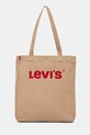 Levi's borsa a mano in cotone EVERYDAY GRAPHIC semplice marrone 005FA.0000