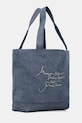 Maison Kitsuné Poetic Script torebka shopper damska jeansowa QU05119WW9042 niebieski SS26