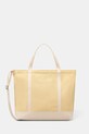 Maison Kitsuné Handwriting torebka tote damska bawełniana żółty QU05105WB0050