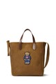 Polo Ralph Lauren SUEDE/LEATHER-FLAG TOTE-TTE-LRG шопинг чанта дамска от велур кафяв 405P08099001