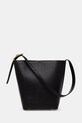 Akcesoria Anine Bing ELLY BUCKET BAG GRAINED LEATHER - BLACK torebka damska skórzana A.13.12178.BLK1 czarny
