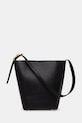 Akcesoria Anine Bing ELLY BUCKET BAG GRAINED LEATHER - BLACK torebka damska skórzana A.13.12178.BLK1 czarny