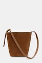 Akcesoria Anine Bing ELLY MEDIUM BUCKET BAG SUEDE - TOBACCO torebka damska zamszowa A.13.12209.BWN02 brązowy