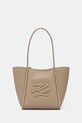 Karl Lagerfeld torebka shopper damska skórzana K/AUTOGRAPH beżowy B2W30051