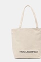 Karl Lagerfeld torebka shopper damska bawełniana K/ESSENTIAL B2W50019 beżowy SS26