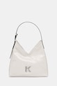 Δερμάτινη τσάντα Karl Lagerfeld Jeans απλικέ λευκό B1W30187