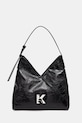 Δερμάτινη τσάντα Karl Lagerfeld Jeans απλικέ μαύρο B1W30187
