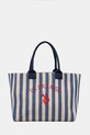 Bavlnená taška U.S. Polo Assn. POOL PARTY jemný vzor modrá BEU2P9180WCO