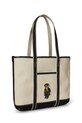 Akcesoria Polo Ralph Lauren torebka shopper damska bawełniana 428980460 beżowy