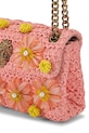 Kurt Geiger London torebka crossbody damska Raffia Mini Kensington 5576896999 pomarańczowy