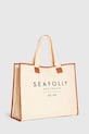 Seafolly torebka tote damska bawełniana Canvas Tote beżowy 71763.BG
