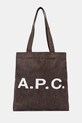A.P.C. torba bawełniana TOTE LOU brązowy COHLX.M61442