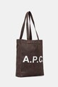 A.P.C. torba bawełniana TOTE LOU COHLX.M61442 brązowy SS26