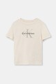 Calvin Klein Jeans t-shirt bawełniany dziecięcy nadruk beżowy IU0IU00715.104.116.PPY2