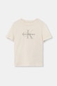 Calvin Klein Jeans t-shirt bawełniany dziecięcy nadruk beżowy IU0IU00715.104.116.PPY2