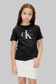 Calvin Klein Jeans t-shirt bawełniany dziecięcy nadruk czarny IU0IU00715.104.116.PPY2