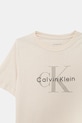 Chłopiec Calvin Klein Jeans t-shirt bawełniany dziecięcy IU0IU00715.128.176.PPY2 beżowy