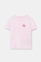 Calvin Klein Jeans t-shirt bawełniany dziecięcy bawełna różowy IU0IU00719.104.116.PPY2