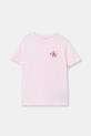 Calvin Klein Jeans t-shirt bawełniany dziecięcy nadruk różowy IU0IU00719.128.176.PPY2