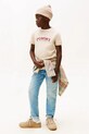 Chłopiec Tommy Hilfiger t-shirt bawełniany dziecięcy KB0KB10051.128.176.PPY2 beżowy
