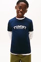 Tommy Hilfiger t-shirt bawełniany dziecięcy nadruk granatowy KB0KB10051.128.176.PPY2