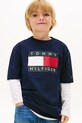 Tommy Hilfiger t-shirt bawełniany dziecięcy nadruk granatowy KB0KB10340.128.176.PPY2