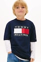 Tommy Hilfiger t-shirt bawełniany dziecięcy nadruk granatowy KB0KB10340.128.176.PPY2