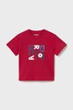 Mayoral t-shirt bawełniany dziecięcy aplikacja czerwony 106.3J.Baby.PPY2