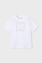 Mayoral t-shirt bawełniany dziecięcy nadruk biały 170.5F.Mini.PPY2