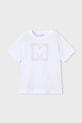 Mayoral t-shirt bawełniany dziecięcy nadruk biały 170.5F.Mini.PPY2