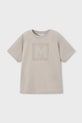 Mayoral t-shirt bawełniany dziecięcy nadruk beżowy 170.5F.Mini.PPY2