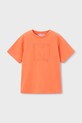 Mayoral t-shirt bawełniany dziecięcy nadruk pomarańczowy 170.5F.Mini.PPY2