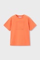Mayoral t-shirt bawełniany dziecięcy nadruk pomarańczowy 170.5F.Mini.PPY2