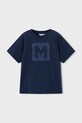 Mayoral t-shirt bawełniany dziecięcy nadruk granatowy 170.5F.Mini.PPY2