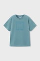Mayoral t-shirt bawełniany dziecięcy nadruk turkusowy 170.5F.Mini.PPY2