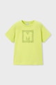 Mayoral t-shirt bawełniany dziecięcy 170.5F.Mini.PPY2 zielony SS26
