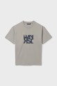Mayoral t-shirt bawełniany dziecięcy 840.7E.Junior.PPY2 szary SS26