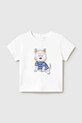 Mayoral t-shirt bawełniany dziecięcy nadruk biały 1001.3A.Baby.PPY2