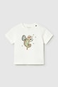 Mayoral t-shirt bawełniany dziecięcy nadruk biały 1004.3C.Baby.PPY2