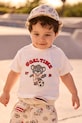Mayoral t-shirt bawełniany dziecięcy nadruk biały 1007.3E.Baby.PPY2