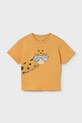 Mayoral t-shirt bawełniany niemowlęcy nadruk żółty 1009.3F.Baby.PPY2