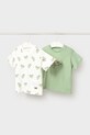Mayoral t-shirt bawełniany dziecięcy 2-pack nadruk zielony 1012.3H.Baby.PPY2