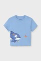 Mayoral t-shirt bawełniany dziecięcy nadruk niebieski 1013.3H.Baby.PPY2