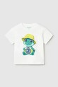 Mayoral t-shirt bawełniany dziecięcy nadruk biały 1016.3J.Baby.PPY2
