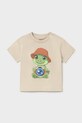 Mayoral t-shirt bawełniany dziecięcy nadruk beżowy 1016.3J.Baby.PPY2