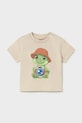 Mayoral t-shirt bawełniany dziecięcy nadruk beżowy 1016.3J.Baby.PPY2