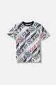 Guess t-shirt bawełniany dziecięcy wzorzyste granatowy L6RI04.K8HM4.PPY2