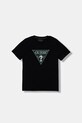 Guess T-shirt dziecięcy bawełniany czarny L6RI15.K8HM4.PPY2